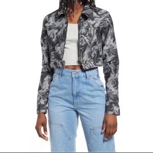 Urban Outfitters Monochrome Swirl Jean Jacket